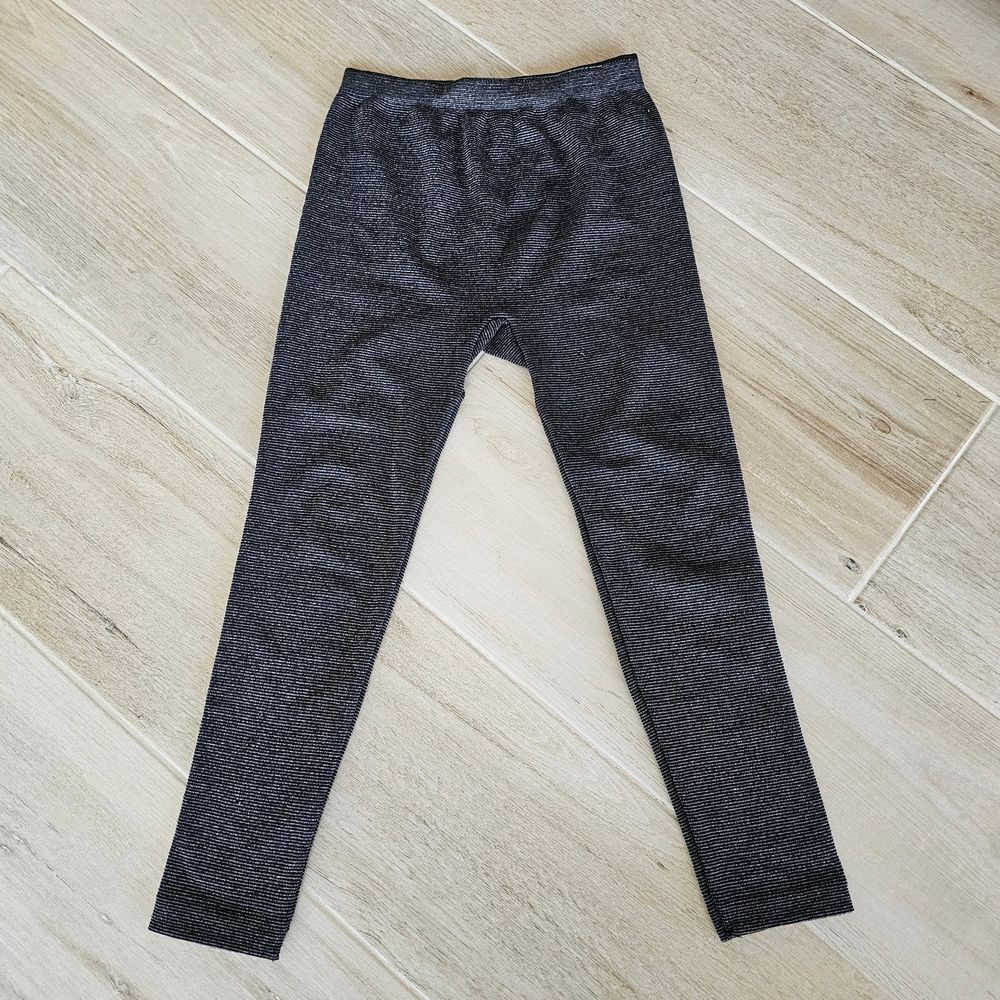 Lane Bryant Black Textured Leggings With Metallic Thread Size A B